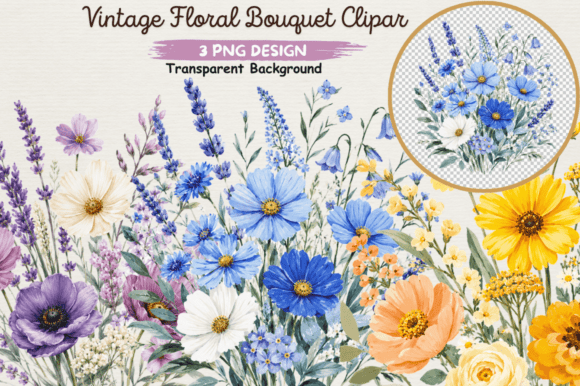 Download Vintage Floral Bouquet Clipart PNG,Flora - Clipart png Collection