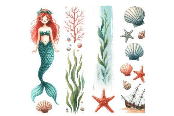 Download Retro Cartoon Mermaid Clipart PNG - Clipart png Collection
