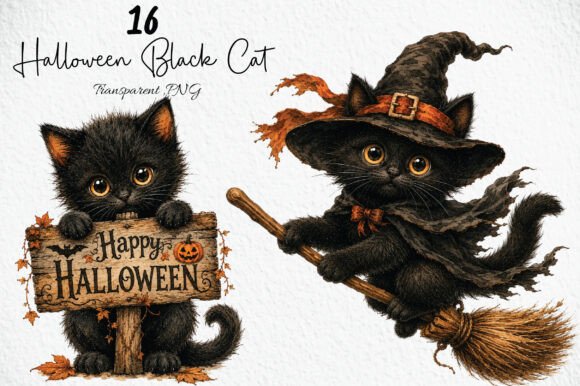 Download Halloween Black Cat Clipart PNG - Clipart png Collection