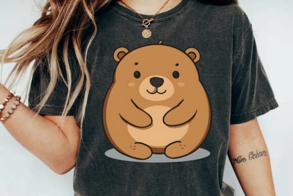 Download Cute Chubby Brown Bear Cartoon Kawaii Animal Clipart Png - Clipart png Collection