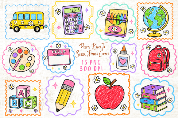 Download Preppy Back to School Frames Clipart PNG - Clipart png Collection