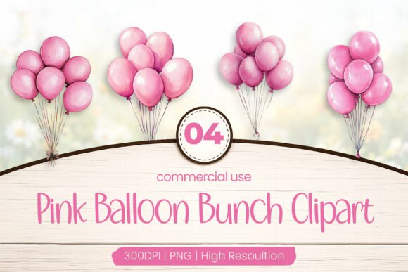 Download Pink Balloon Bunch Clipart PNG - Clipart png Collection
