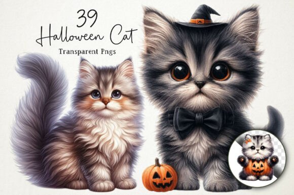 Download Cute Halloween Cat Clipart PNG - Clipart png Collection