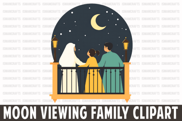 Download Moon Viewing Family Clipart PNG - Clipart png Collection