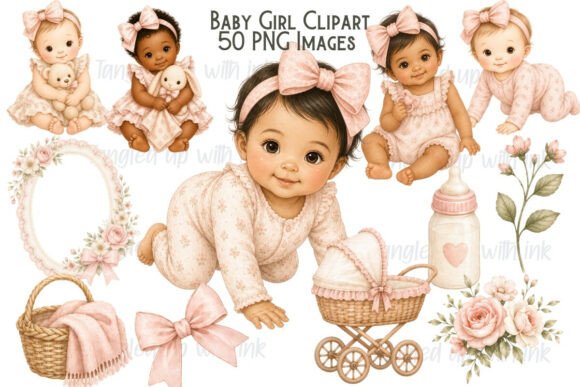 Download Baby Girl Clipart PNG Bundle - Clipart png Collection
