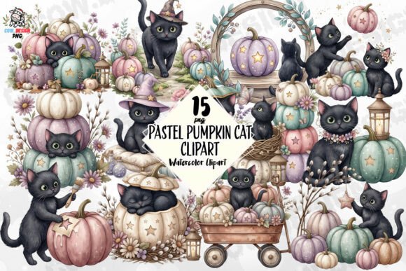 Download Pastel Pumpkin Cat Clipart PNG - Clipart png Collection