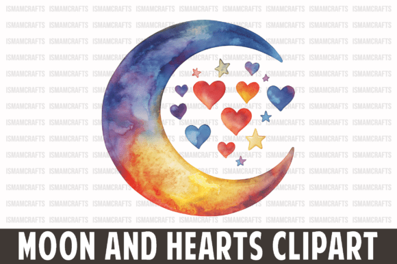 Download Moon and Hearts Clipart PNG - Clipart png Collection