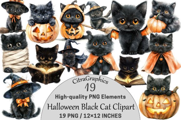 Download Halloween Black Cat Clipart PNG - Clipart png Collection