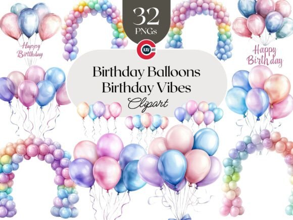 Download Colorful Birthday Balloons Graphics - Birthday balloons Collection