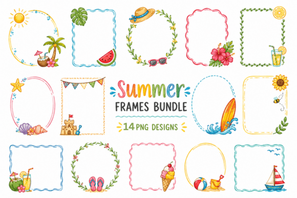 Download Summer Frames Clipart PNG Bundle - Clipart png Collection