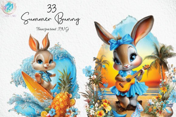 Download Whimsical Summer Bunny Clipart PNG - Clipart png Collection