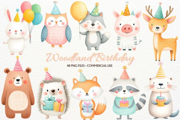 Download Birthday Woodland Animals Clipart PNG - Clipart png Collection