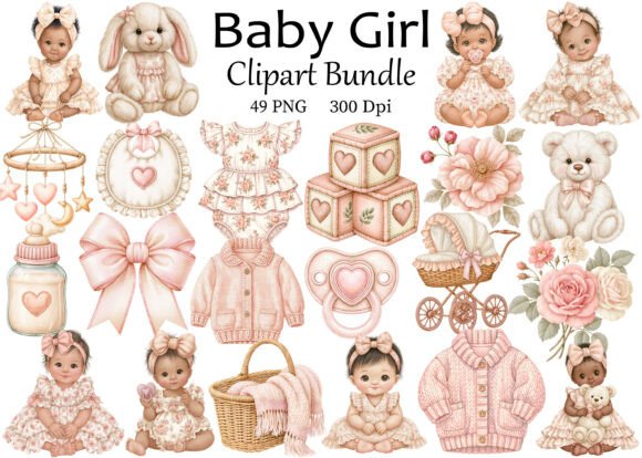 Download Baby Girl Clipart PNG Bundle - Clipart png Collection