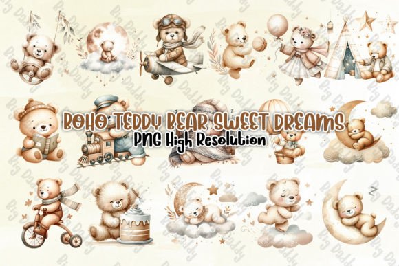Download Boho Teddy Bear Sweet Dreams Clipart PNG - Clipart png Collection