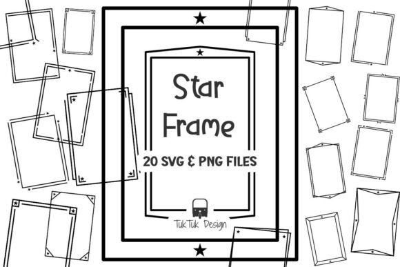 Download Star Rectangle Frame Border Set SVG PNG - Premium Resources