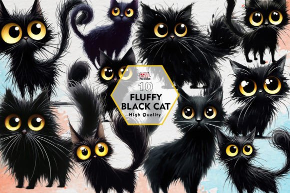 Download Fluffy Black Cat Clipart PNG Graphics - Clipart png Collection