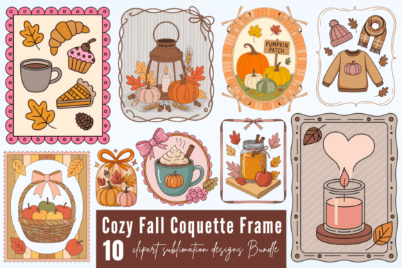 Download Cozy Fall Coquette Frame Clipart PNG - Clipart png Collection