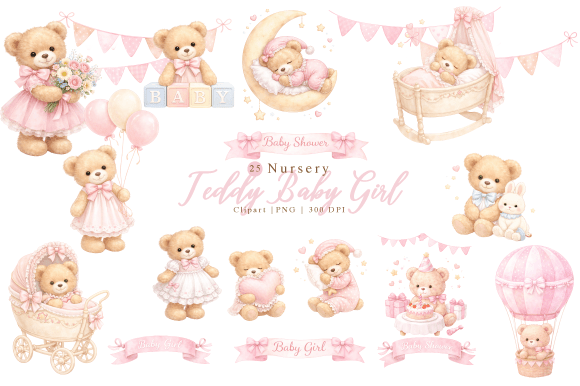 Download Nursery Teddy Baby Girl Clipart PNG - Clipart png Collection