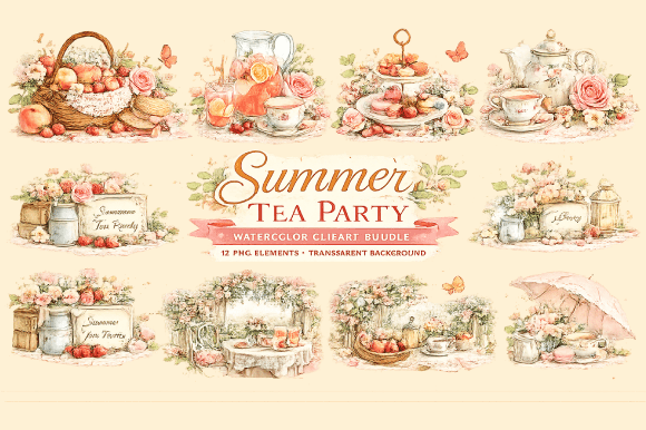 Download Summer Tea Party Clipart PNG - Clipart png Collection