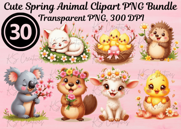Download Cute Spring Animal Clipart PNG Bundle - Clipart png Collection