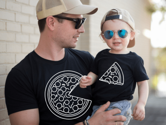 Download Dad Baby Pizza Slice Matching Dad Kids - Matching Collection