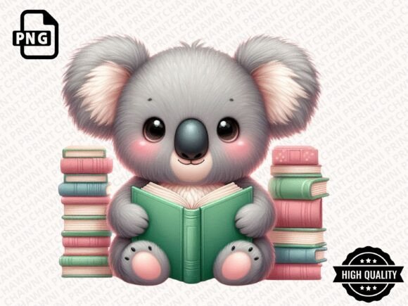 Download Cute Animal Reading Book Clipart PNG - Clipart png Collection
