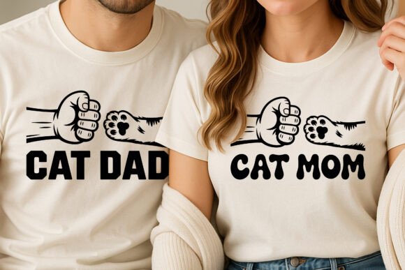 Download Proud Cat Mom &amp; Dad Matching Tees SVG - Matching Collection