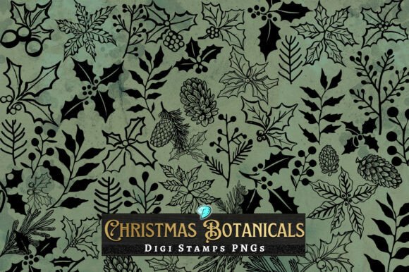 Download Christmas Botanicals Digi Stamps Clipart - Botanicals Collection