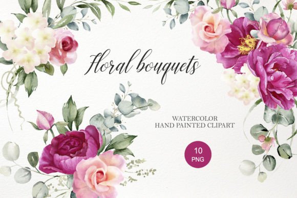 Download Watercolor Floral Bouquet Clipart PNG - Clipart png Collection