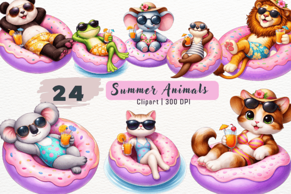 Download Watercolor Summer Animals Clipart PNG - Clipart png Collection