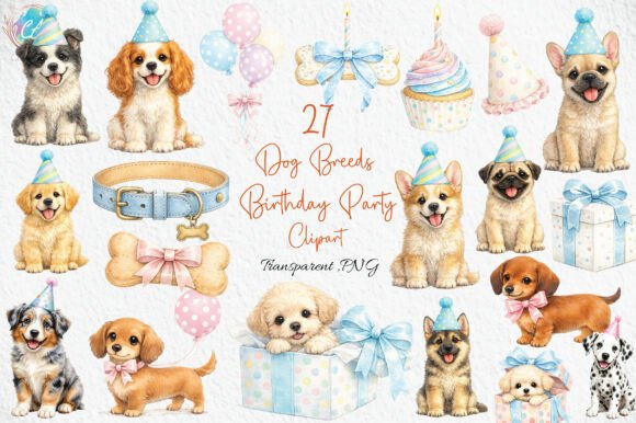 Download Dog Breeds Birthday Party Clipart PNG - Clipart png Collection